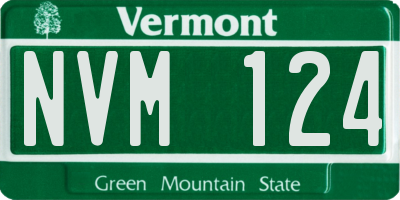 VT license plate NVM124