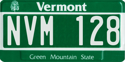 VT license plate NVM128