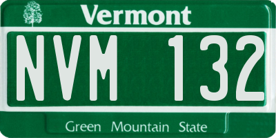 VT license plate NVM132