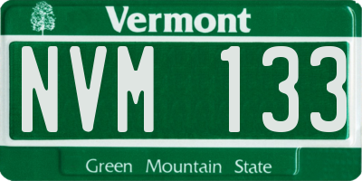 VT license plate NVM133