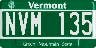 VT license plate NVM135