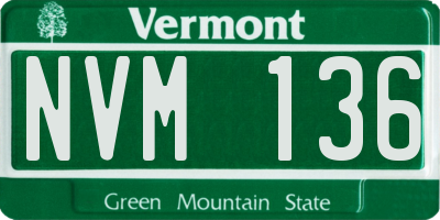 VT license plate NVM136