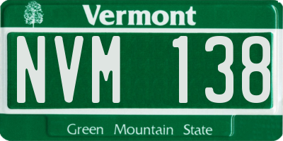 VT license plate NVM138
