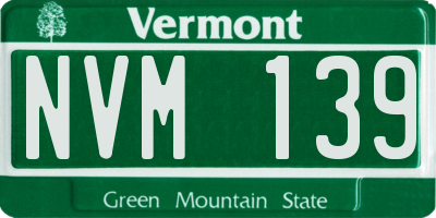 VT license plate NVM139