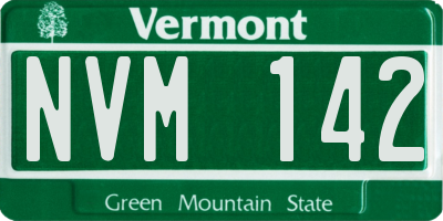 VT license plate NVM142