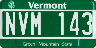 VT license plate NVM143