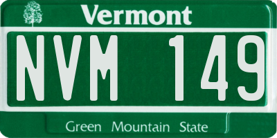 VT license plate NVM149
