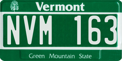 VT license plate NVM163