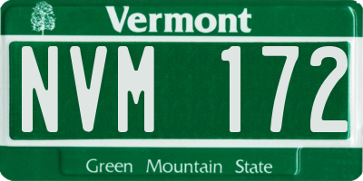 VT license plate NVM172