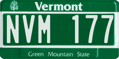VT license plate NVM177