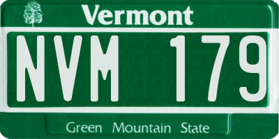 VT license plate NVM179