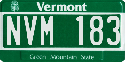 VT license plate NVM183