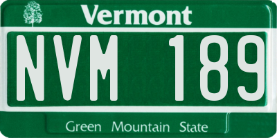 VT license plate NVM189