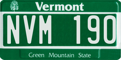 VT license plate NVM190