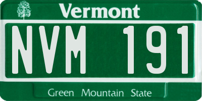 VT license plate NVM191