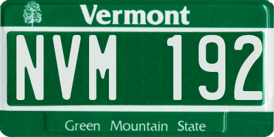 VT license plate NVM192