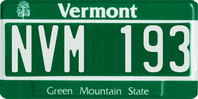 VT license plate NVM193