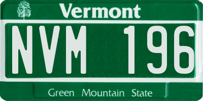 VT license plate NVM196