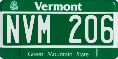 VT license plate NVM206