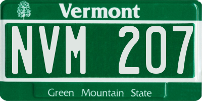 VT license plate NVM207