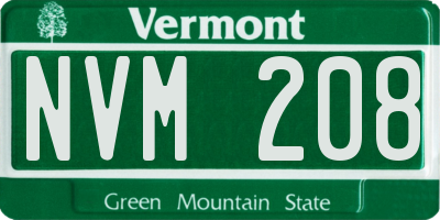 VT license plate NVM208