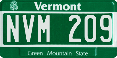 VT license plate NVM209
