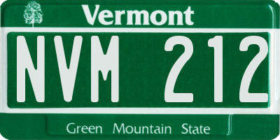 VT license plate NVM212