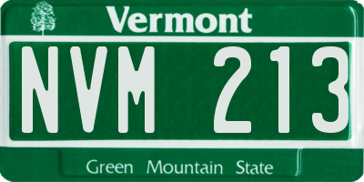 VT license plate NVM213