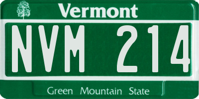 VT license plate NVM214