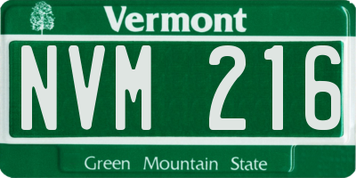 VT license plate NVM216