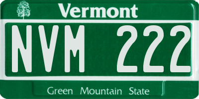 VT license plate NVM222