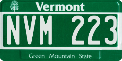 VT license plate NVM223