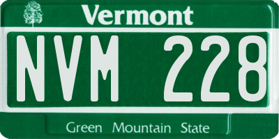 VT license plate NVM228