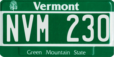 VT license plate NVM230
