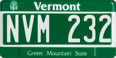 VT license plate NVM232
