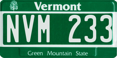 VT license plate NVM233