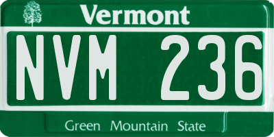 VT license plate NVM236