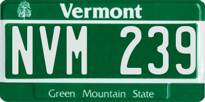VT license plate NVM239