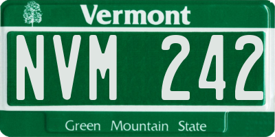 VT license plate NVM242