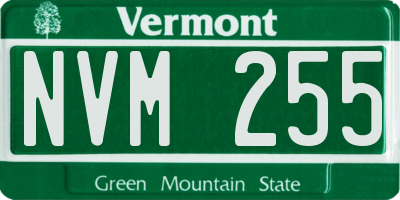 VT license plate NVM255