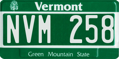 VT license plate NVM258