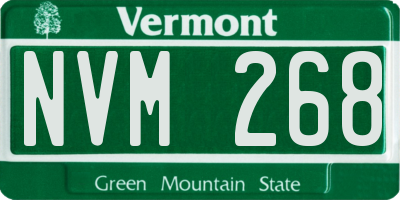 VT license plate NVM268
