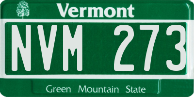 VT license plate NVM273