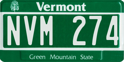 VT license plate NVM274