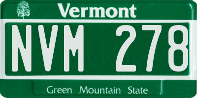 VT license plate NVM278