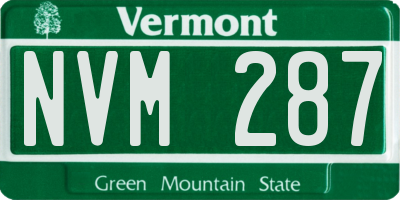 VT license plate NVM287