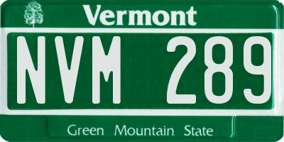 VT license plate NVM289