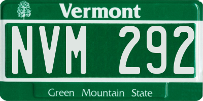 VT license plate NVM292