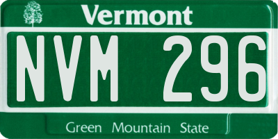 VT license plate NVM296
