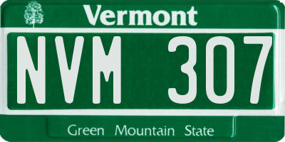 VT license plate NVM307